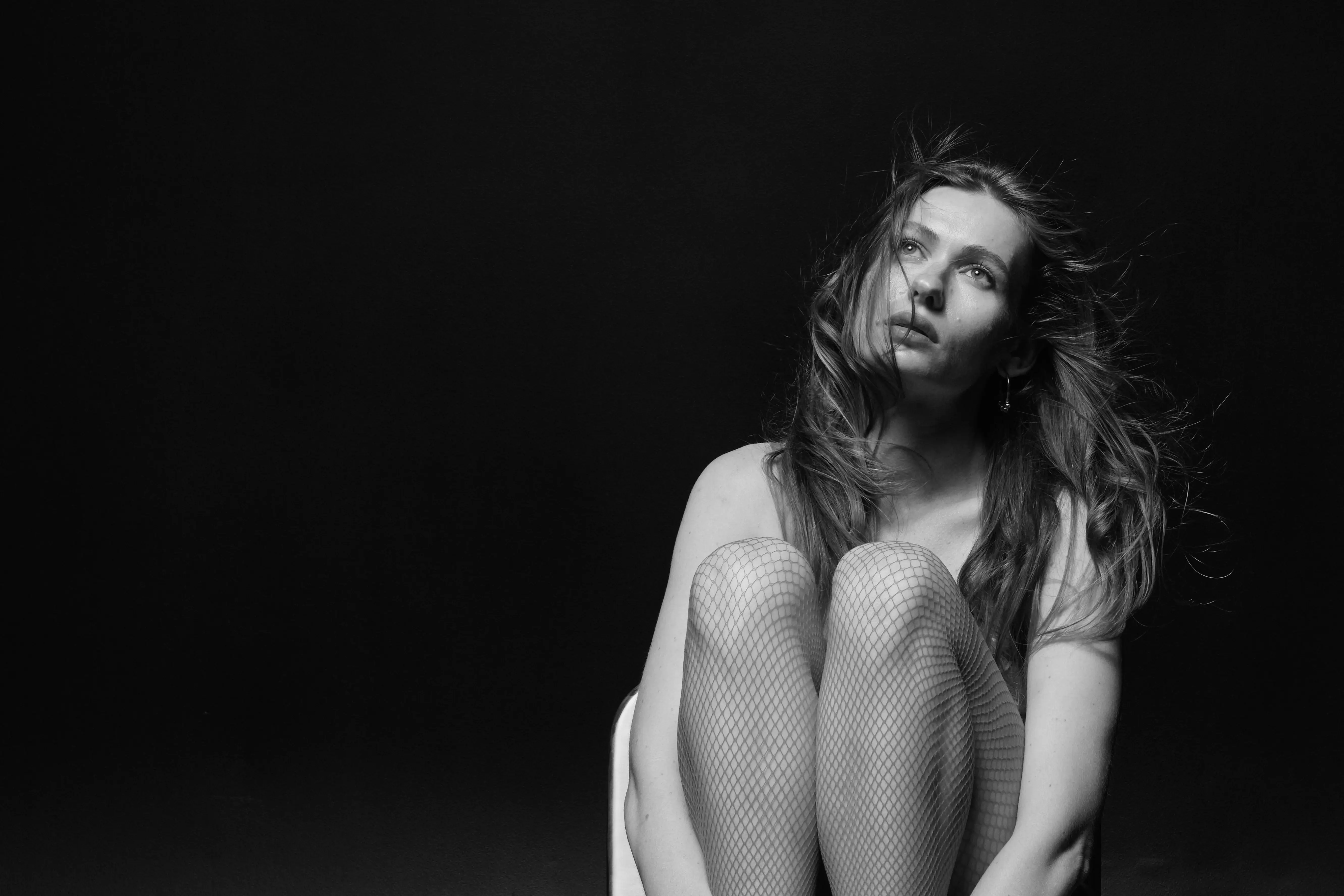 black and white self-portrait at monomo