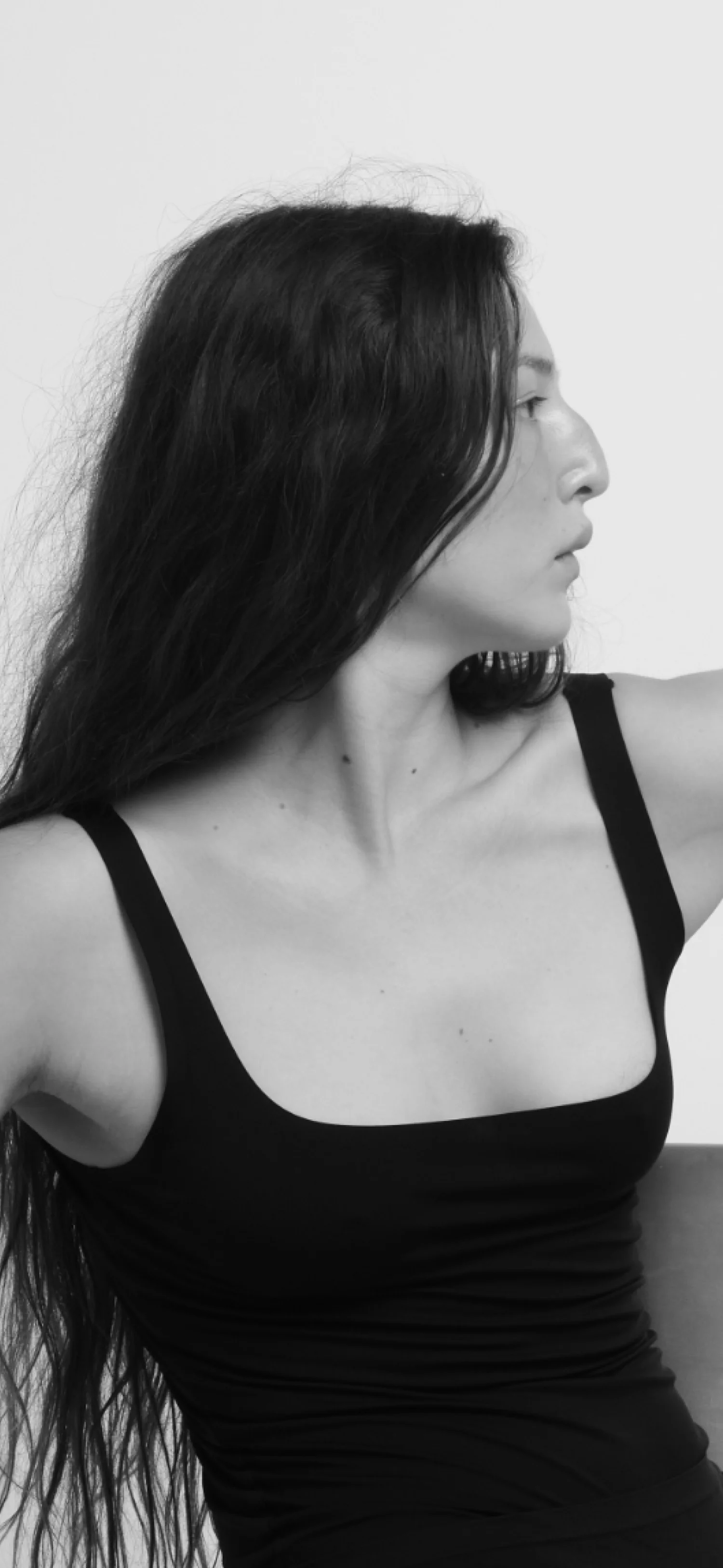 black and white self-portrait taken at monomo studio in barcelona